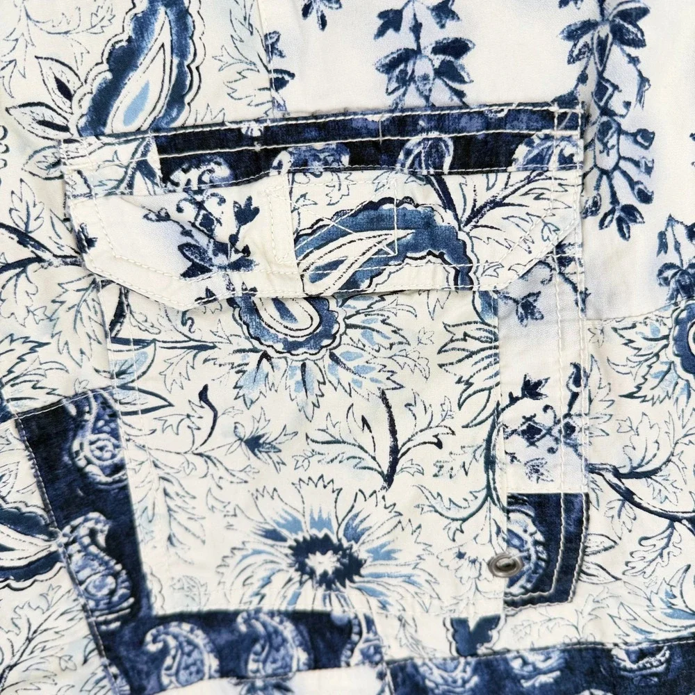 Polo Ralph Lauren Mens 40 Patchwork Bandana Paisley Board Shorts Blue Cotton Y2K
